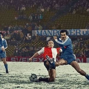 Detalj sa utakmice Fejenord - Radnički (Niš) 0:0 iz decembra 1981. godine